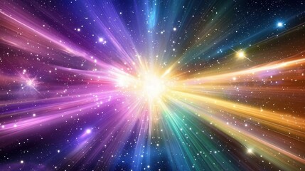 Naklejka premium A breathtaking cosmic aurora spreads across the stars blending nebulae with shifting energy fields