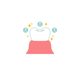 フッ素コーティングして輝く歯のイラスト