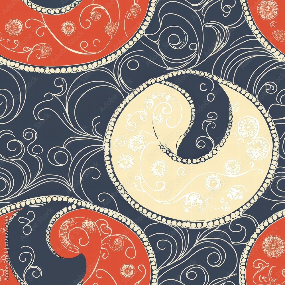 Poster elegant pattern composed of swirls and curves for artistic expression and creative design use
