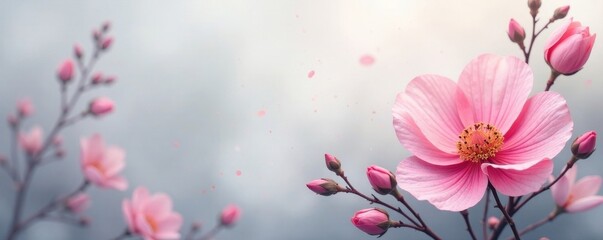 Subtle gray and pink floral abstraction; ethereal romantic backdrop , dreamy, abstract, rose
