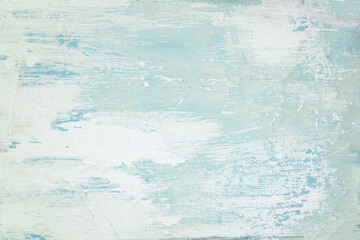 Vintage beach wood background - Old weathered wooden plank painted in turquoise or blue sea color...