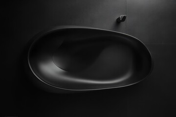 Stylish bathroom sink with a built in faucet viewed from above Its minimalist shape provides a contemporary look blending practicality with elegance