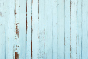 Vintage beach wood background - Old weathered wooden plank painted in turquoise or blue sea color..
