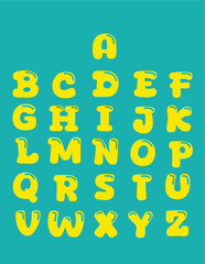Alphabet vector, aqua vector, alphabet sheet icon, aqua font vector