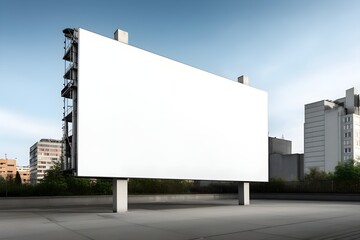 Obraz premium Large Blank Billboard Mockup in Urban Setting Modern City Advertising Empty Signage