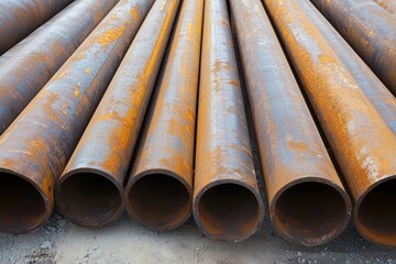 Surface preparation of steel pipes via sandblasting or abrasive blasting prior to painting and coating