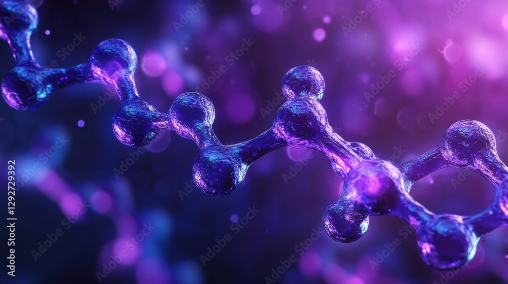 Fototapete intricate 3d rendering of botulinum toxin molecules showcasing complex molecular structure and vivid