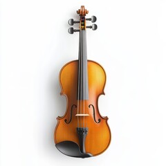 Fototapeta premium Elegant Violin Isolated on White: A Stringed Instrument Ready to Play its Beautiful Melody.
