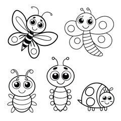 Educational Cartoon Bug Connect-the-Dots Page