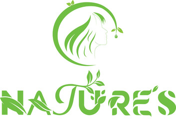 Women nature logo, leaf logo design
