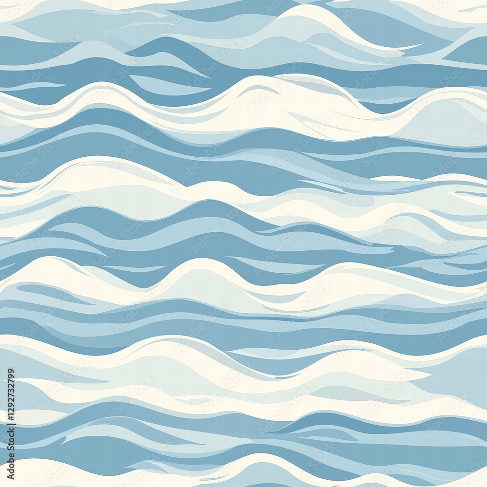 Poster abstract blue and white wave pattern creating a dynamic and flowing design with fluid motion