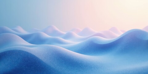 Fototapeta premium Serene Undulating Landscape of Soft Blue Snowdrifts Under a Pastel Sky