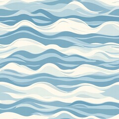 Abstract blue and white wave pattern creating a dynamic and flowing design with fluid motion