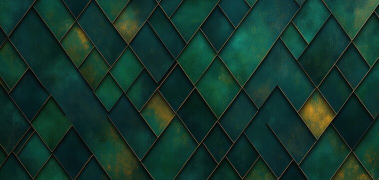 Dark Green Teal Diamond Pattern with Gold Dots Seamless Background for Fabrics Textiles Invitations and Party Decor