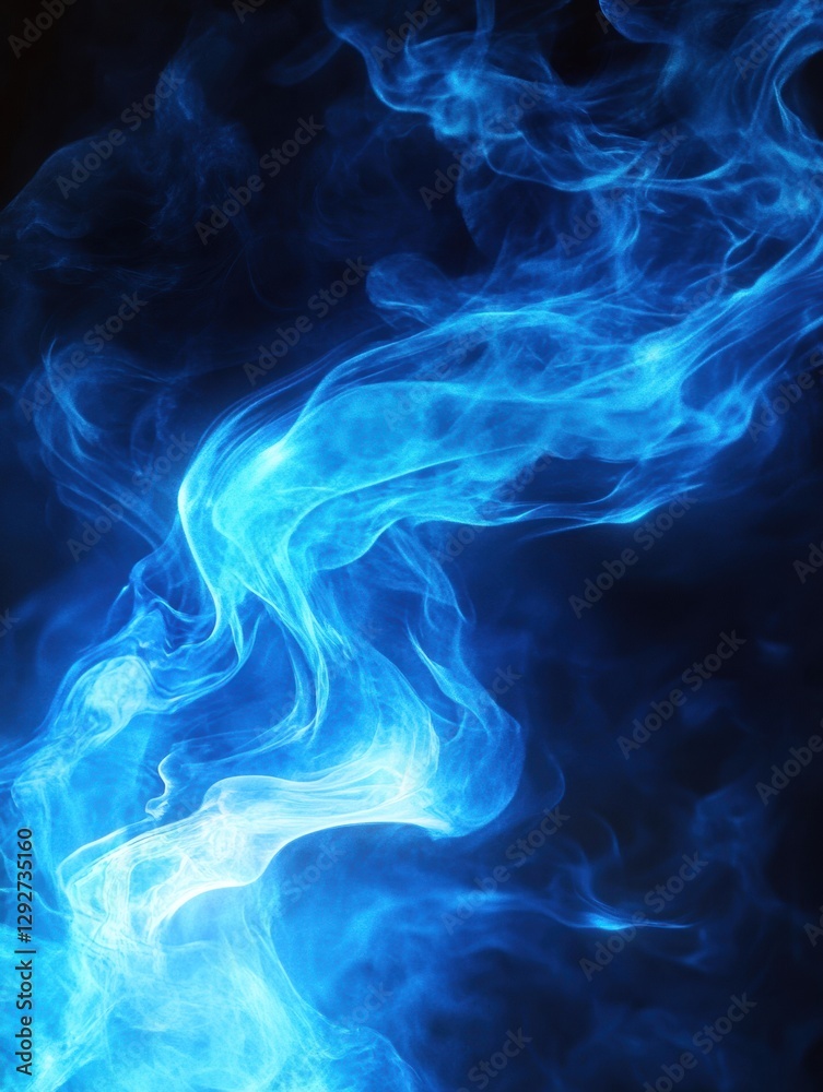 Leinwandbilder bright blue gas flame creating a captivating display of swirling energy and vibrant color in a dark 