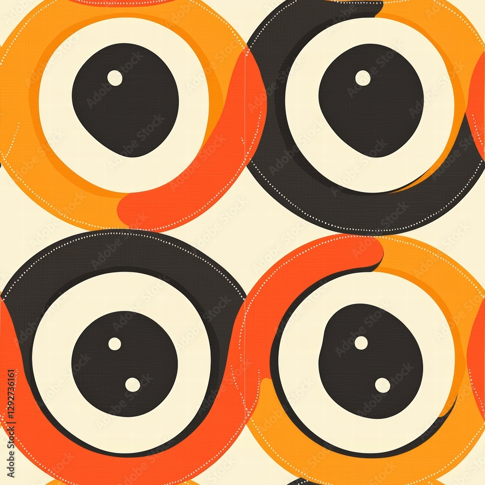 Poster intriguing pattern featuring repeating circles creating a unique and captivating design element