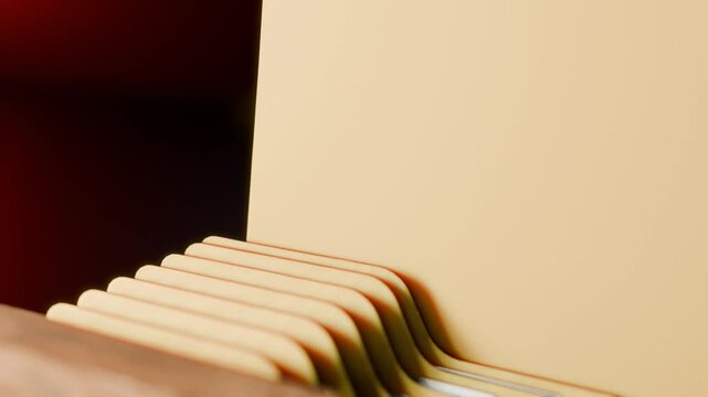 3D Rendered Searching Documents File of "CRIMINAL RECORD" in Drawer in Dark Room &ndash; Opening Drawer and Highlighting Label Text