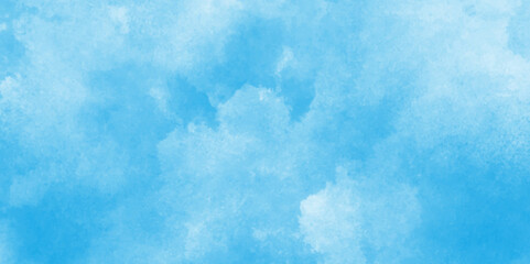 Bright and shinny cloudy sky blue watercolor background, Light blue background with watercolor, Abstract blue sky with clouds,blue watercolor paper texture background.