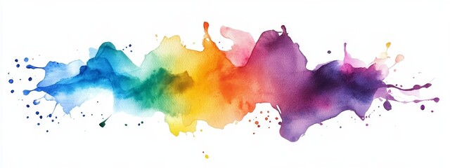 Rainbow Watercolor Explosion Abstract Splashes and Vibrant Hues, Watercolor Painting, Abstract Art Watercolor, Abstract