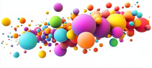 Colorful 3D Sphere Abstract Composition Dynamic Flow of Vibrant Balls, Abstract Background, Digital Art Abstract, 3D rendering