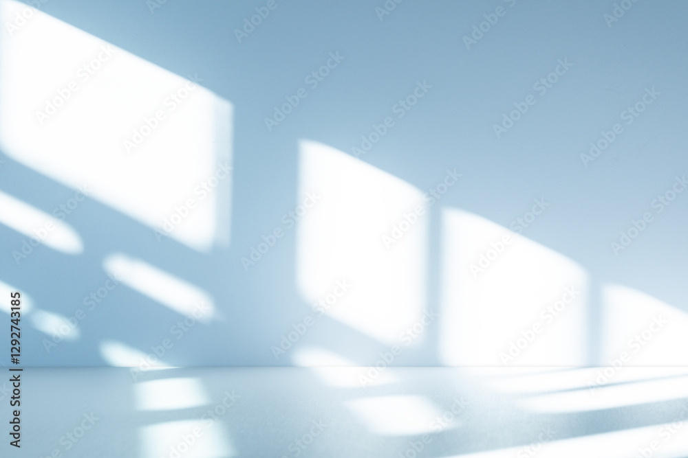 Aufkleber wall interior background, studio and backdrops show products. with soft light shadow from window col