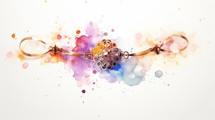 Naklejka premium Watercolor Artwork for Bandhan Celebration on August 30th