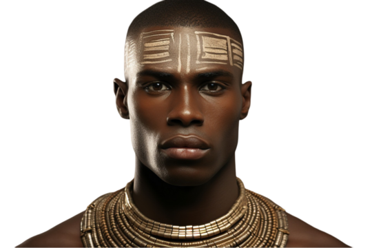 African Man Isolated on Transparent Background