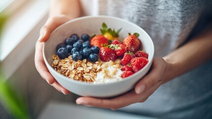 Hypertension patient preparing a healthy breakfast in a modern kitchen. Featuring nutrition and wellness