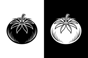 High-Quality Tomato Vector Clean Black & White Icon