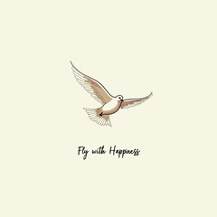 Fototapeta premium Wings that Fly with Freedom and Joy: A Vector Illustration of Happiness and Flight