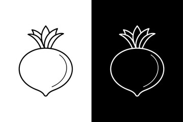 Minimal Turnip Symbol High-Quality Stock Graphic
