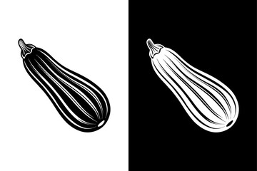 Fresh Zucchini Silhouette Crisp & Clean Vector Graphic