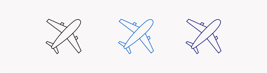 Airplane icon vector. black airplane symbol is isolated on a transparent background. Vector plane icon