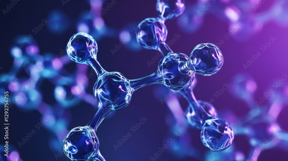 Poster abstract 3d rendering of botulinum toxin molecules highlighting intricate molecular structures and c