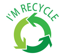 I Am Recycle icon. Vector illustration.