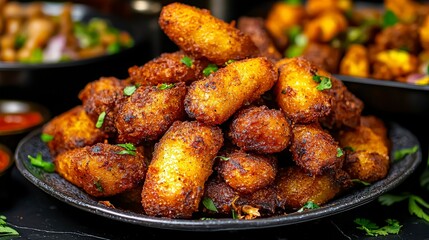Delicious trinidad and tobago kurma a fried snack delight caribbean food photography vibrant setting close-up view