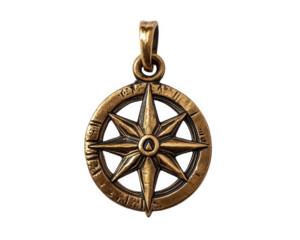 vintage compass pendant featuring intricate detailing and classic design, symbolizing guidance and direction. This amulet is perfect for those seeking adventure and exploration
