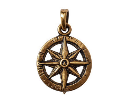 vintage compass pendant featuring intricate detailing and classic design, symbolizing guidance and direction. This amulet is perfect for those seeking adventure and exploration