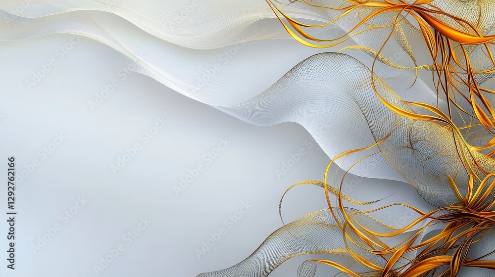 Fototapete elegant fluid kanok patterns abstract art digital design soft curves minimalistic style serenity in 
