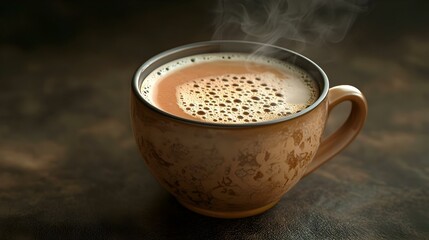 Fresh milk tea or Indian Kadak Chai