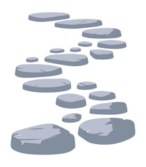 Stone Path Vector Illustration &ndash; Various Rock Path Designs in Different Styles