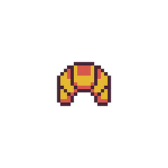 Fototapeta premium Croissant pixel art icon sweet bun isolated vector illustration. Design for logo bakery, sticker, mobile app and embroidery. Game assets 8-bit sprite.