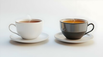 Obraz premium cup of hot coffee and tea