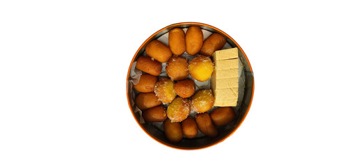 Delicious Sweets Gulab jaman and Berfi PNG Isolated on White Background
