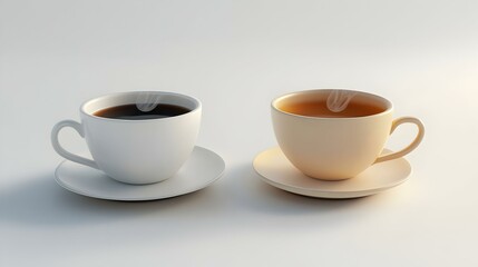 Fototapeta premium cup of hot coffee and tea