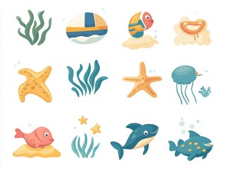 sea animals set