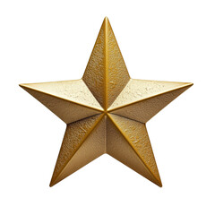 Obraz premium Shining gold star symbolizing achievement, success, and excellence against a simple background isolated on transparent background..