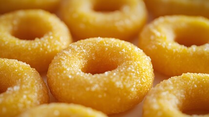 baked snack rings, light golden color, with a soft matte texture