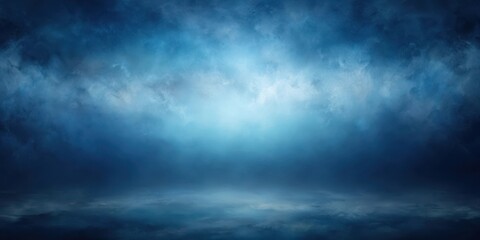Fototapeta premium Dark Blue Gradient Background with Cloudy Texture and Subtle Blurriness, gradient, dark blue