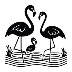 a humorous a flamingo family play.